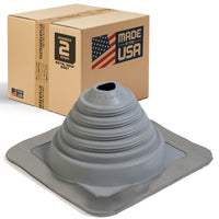 #2 Roofjack Square EPDM Pipe Flashing Boot for Metal Roof, Gray