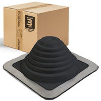 #3 Roofjack Square EPDM Pipe Flashing Boot for Metal Roof, Black