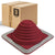 #3 Roofjack Square EPDM Pipe Flashing Boot for Metal Roof, Bright Red