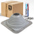#4 Square EPDM Metal Roof Pipe Boot w/Install Kit, Gray