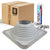 #8 Square EPDM Metal Roof Pipe Boot w/Install Kit, Gray