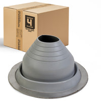 #4 Roofjack Round Silicone Pipe Flashing Boot for Metal Roof, Gray