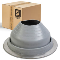 #5 Roofjack Round Silicone Pipe Flashing Boot for Metal Roof, Gray