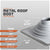 Metal roof boot specifications with dimensions and material details on a gray background