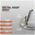 Metal roof boot with specifications on a gray background