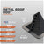 Metal roof boot with specifications on a gray background
