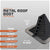 Metal roof boot with specifications on a gray background