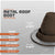 Metal roof boot with specifications on a gray background