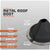Metal roof boot with specifications on a gray background