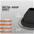 Metal roof boot with specifications on a gray background