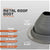Metal roof boot with specifications on a gray background
