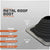 Metal roof boot specifications with EPDM material and dimensions on a gray background