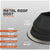 Metal roof boot with specifications on a gray background