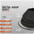 Metal roof boot with specifications on a gray background