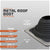 Metal roof boot specifications with detailed information on a gray background