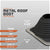 Metal roof boot with specifications on a gray background