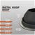 Metal roof boot with specifications on a gray background