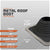 Metal roof boot with specifications on a gray background