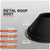 Metal roof boot with specifications on a gray background