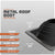 Metal roof boot specifications with dimensions and material details on a gray background