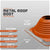 Metal roof boot with specifications on a gray background