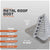 Metal roof boot with specifications on a gray background