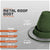 Metal roof boot with specifications on a gray background