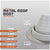 Metal roof boot with specifications on a gray background