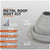 Metal roof boot kit with specifications on a gray background