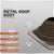 Metal roof boot specifications with dimensions and material details on a gray background