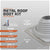 Metal roof boot kit with specifications on a gray background