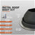 Metal roof boot kit with specifications on a gray background