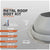 Metal roof boot with specifications on a gray background
