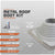 Metal roof boot kit with specifications on a gray background