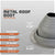 Metal roof boot with specifications on a gray background