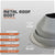 Metal roof boot with specifications on a gray background