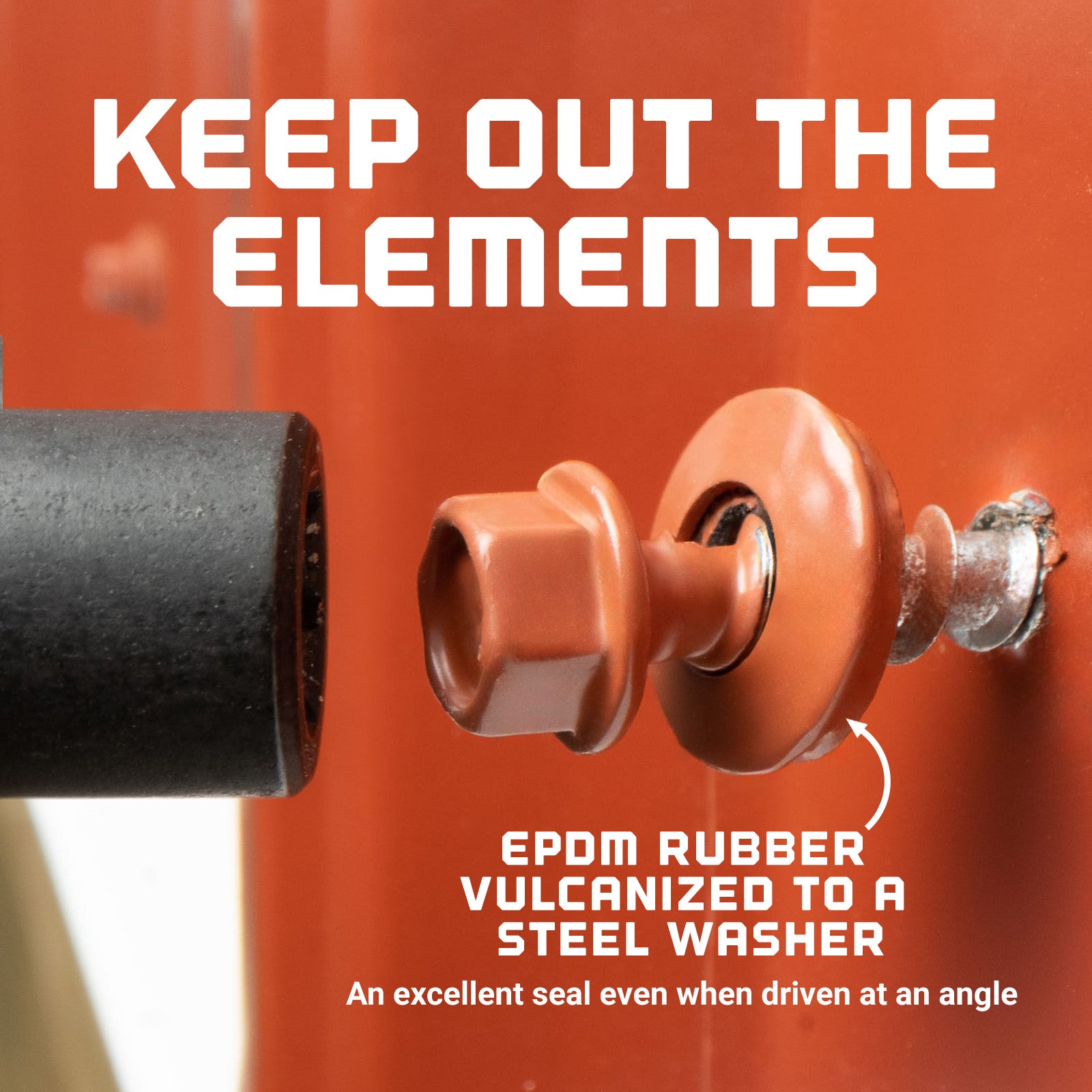 EPDM Rubber Vulcanized to a Steel Washer to keep out the elements