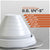 White metal roof boot with measurement chart on a gray background