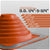 Orange Metal roof boot with pipe size chart on a gray background