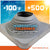 #8 Roofjack Square Silicone Pipe Flashing Boot for Metal Roof, Gray