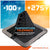 Temperature tolerant metal roof boot with temperature range display and Fasteners Plus branding.