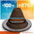 Temperature tolerance metal roof boot with temperature range displayed on a colorful background