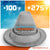 Gray temperature tolerance metal roof boot with temperature range display on a white background