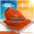 Orange silicone roof boot with temperature tolerance range displayed, featuring cold and hot temperature extremes.
