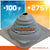 #2 Roofjack Square EPDM Pipe Flashing Boot for Metal Roof, Gray