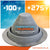 Roof boot with temperature tolerance label on a colorful background