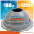 Silicone metal roof boot with temperature tolerance range displayed on a colorful background