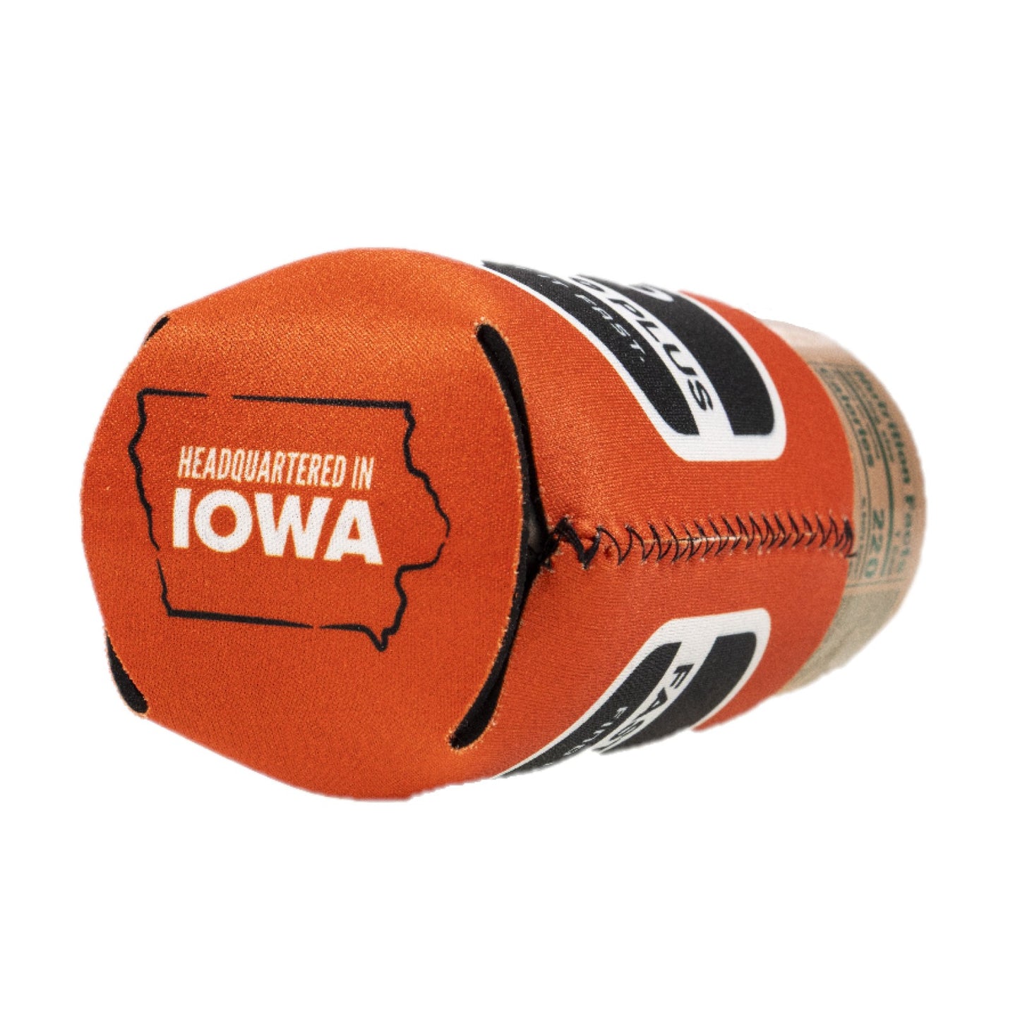 Fasteners Plus Collapsible Can Cooler - Orange w/Black & White Imprint