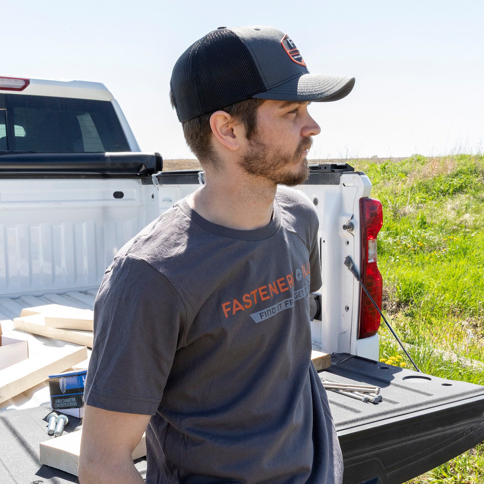 Fasteners Plus Snapback Mesh Hat - Charcoal/Black