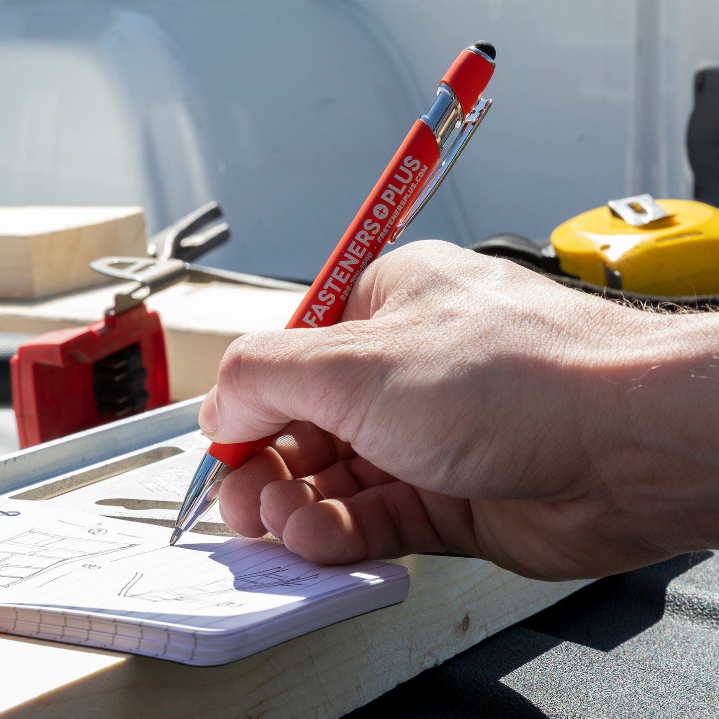 Fasteners Plus Stylus Pen - Orange w/White Imprint